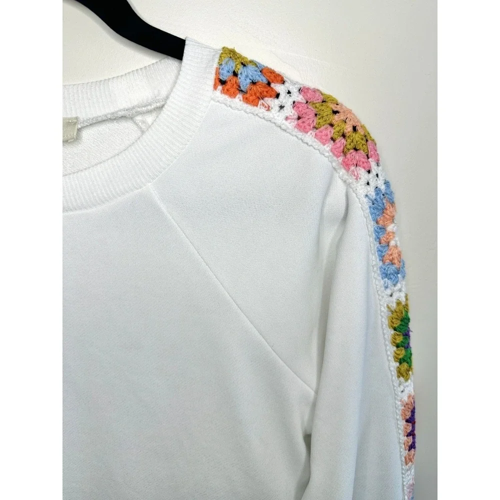 Rebellion Crochet Granny Square Sweatshirt S Cottagecore Craftcore Shabby Chic - Picture 4 of 9